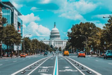 The United States Capitol building in Washington DC